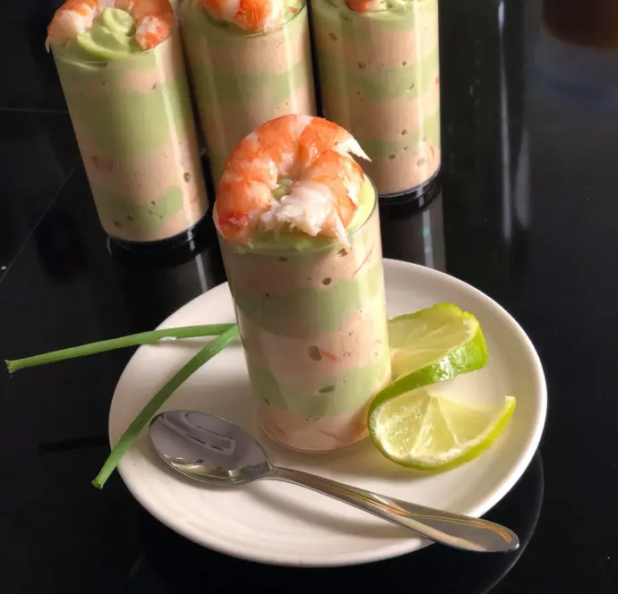 verrine avocat crevette