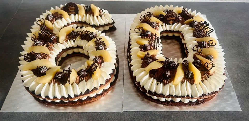 Numbers cake poire chocolat